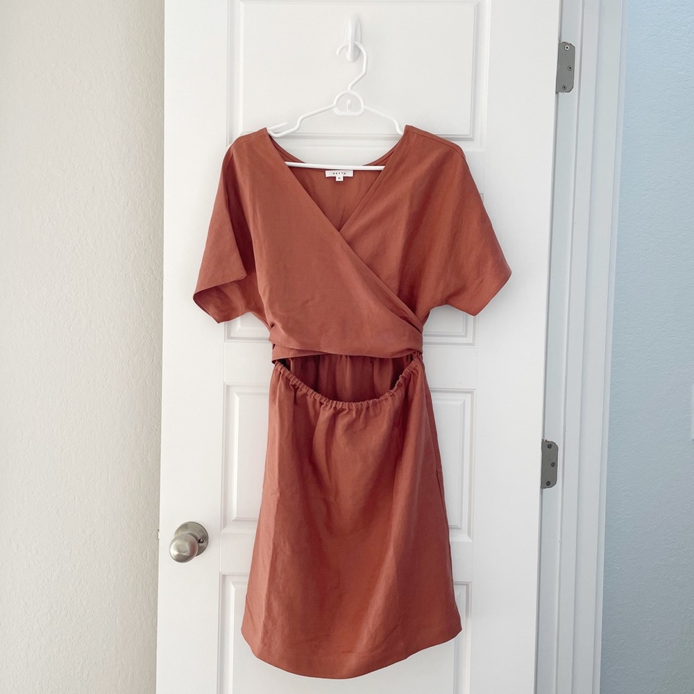 VETTA PINK LINEN DRESS